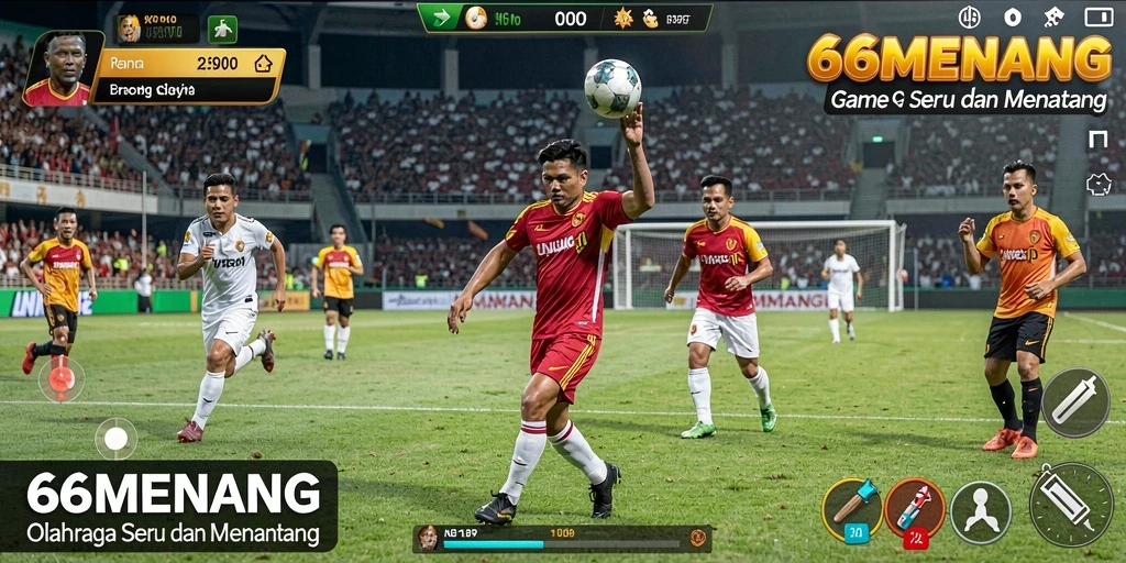 Screenshot menunjukkan aksi seru dalam gameplay olahraga.