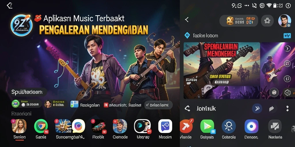 Tampilan gameplay 9ZK dengan antarmuka intuitif dan banyak musik.