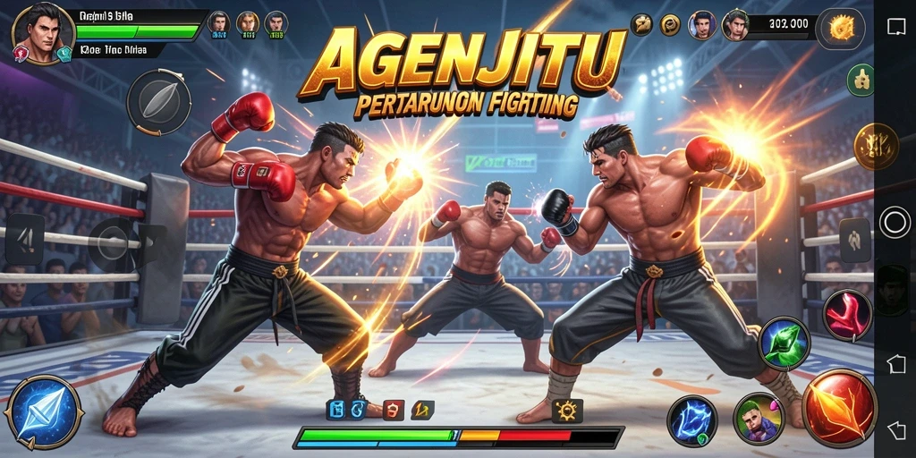 Gameplay AGENJITU menampilkan pertarungan seru dengan karakter unik.