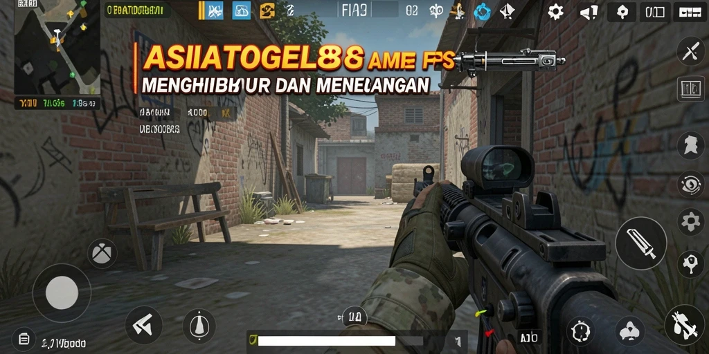 Screenshot ASIATOGEL88 menampilkan aksi gameplay FPS yang intens.