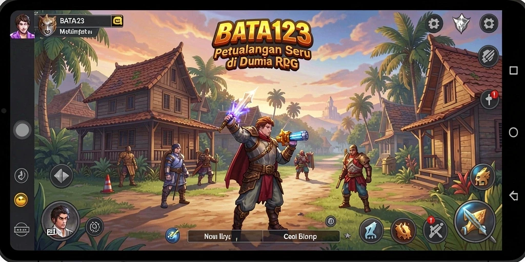 Screenshot gameplay RPG yang menampilkan petualangan mendebarkan di BATA123.