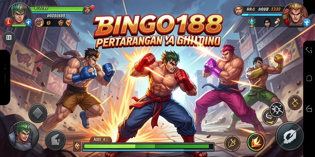 Screenshot menampilkan gameplay pertempuran intens di BINGO188.