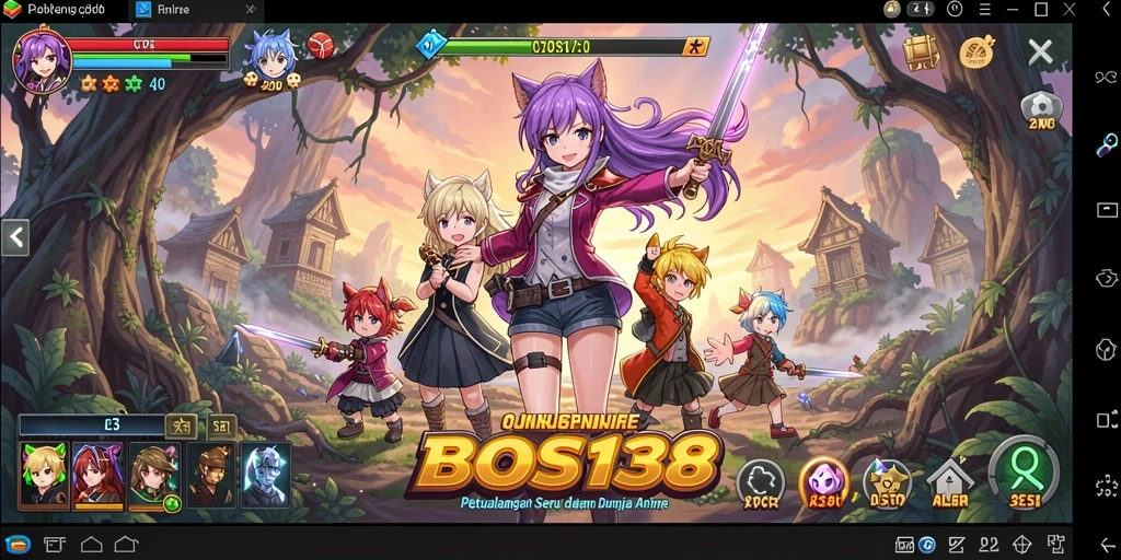 Screenshot menampilkan aksi seru dalam gameplay Anime.