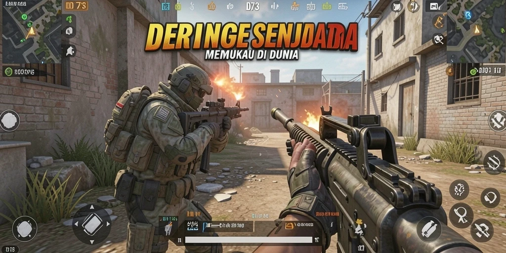 Tampilan gameplay mendebarkan dalam D73 yang penuh aksi.
