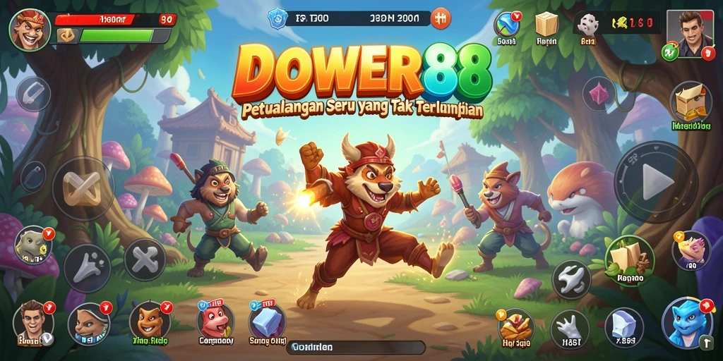 Tangkapan layar dari gameplay DOWER88 yang menampilkan petualangan seru.