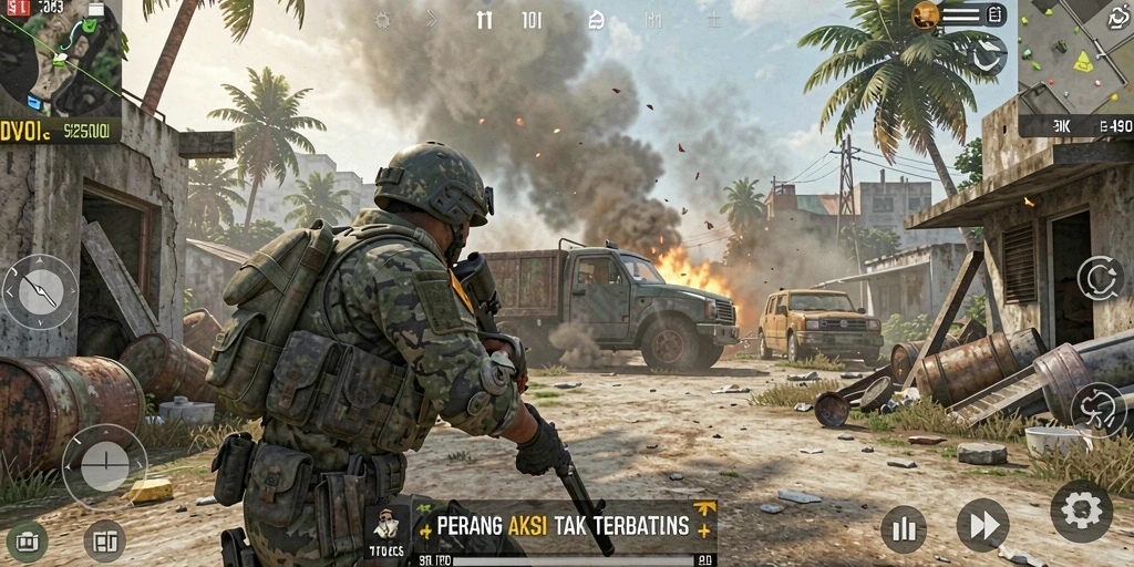 Tampilkan aksi seru gameplay DY01 dalam tembak-menembak FPS.