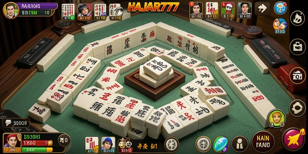 Screenshot utama HAJAR777 menampilkan gameplay Mahjong yang menantang dan grafis yang menarik.