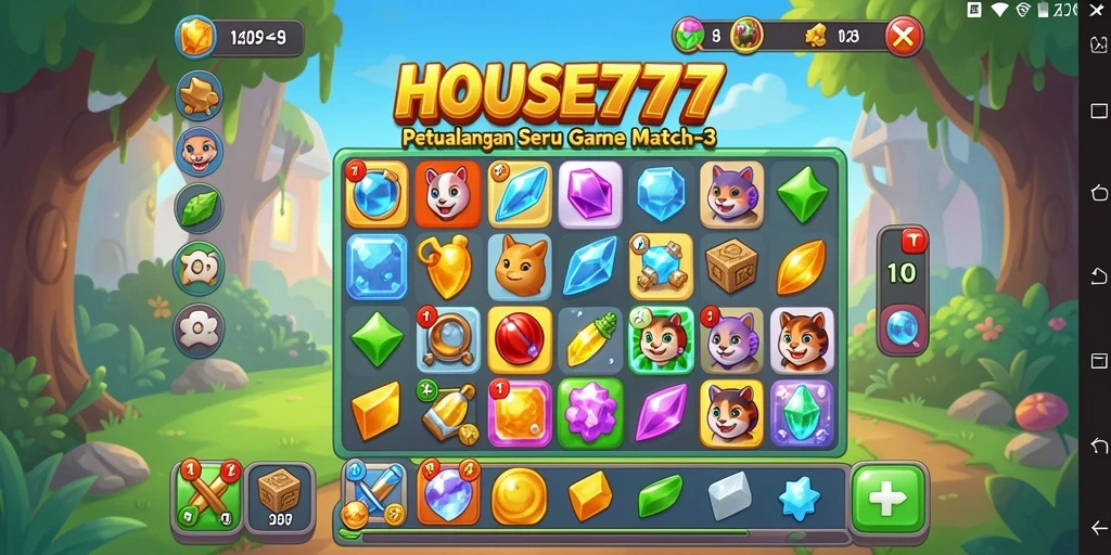 Tampilan gameplay seru dalam HOUSE777 yang penuh warna.