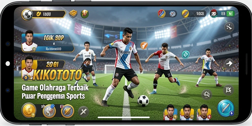 Tampilan gameplay seru dalam KIKOTOTO di arena olahraga.