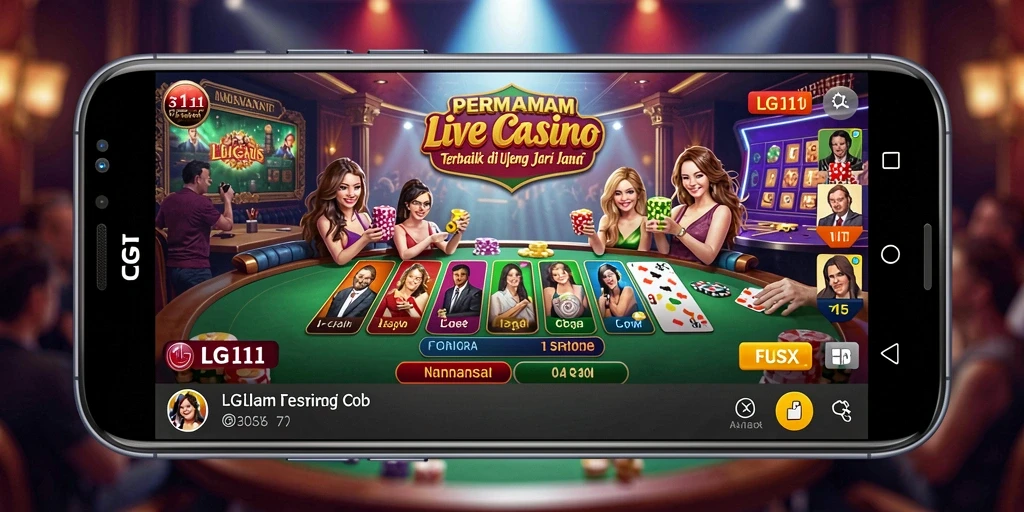 Tampilan gameplay menarik dalam aplikasi Live Casino LG111 dengan dealer langsung.