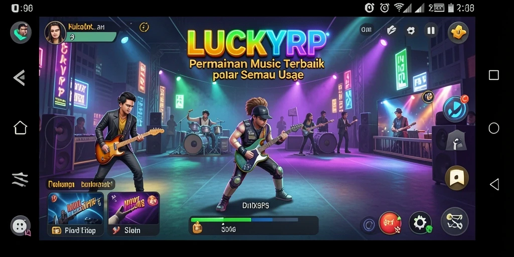 Tampilan gameplay LUCKYRP yang penuh warna dan interaktif.