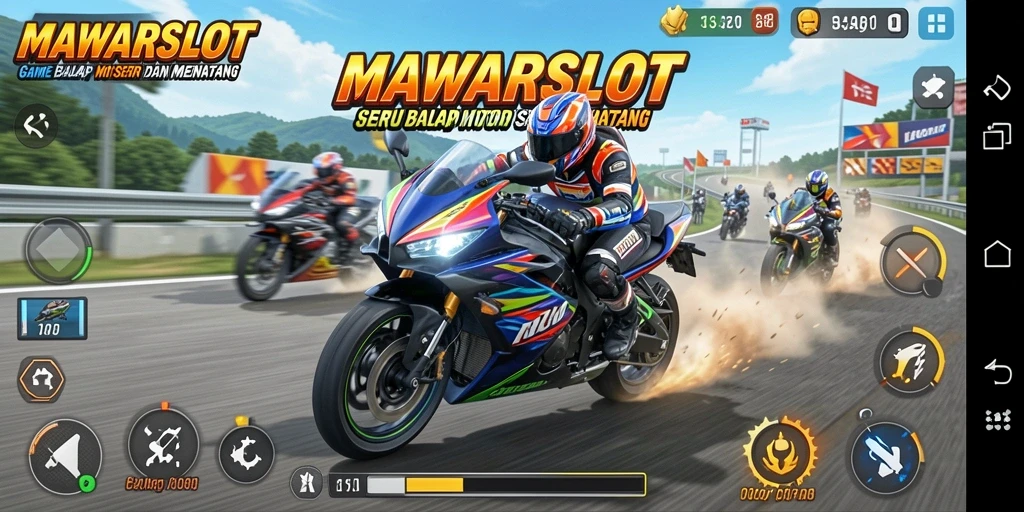 Gameplay balap motor yang seru dan menantang dalam MAWARSLOT.