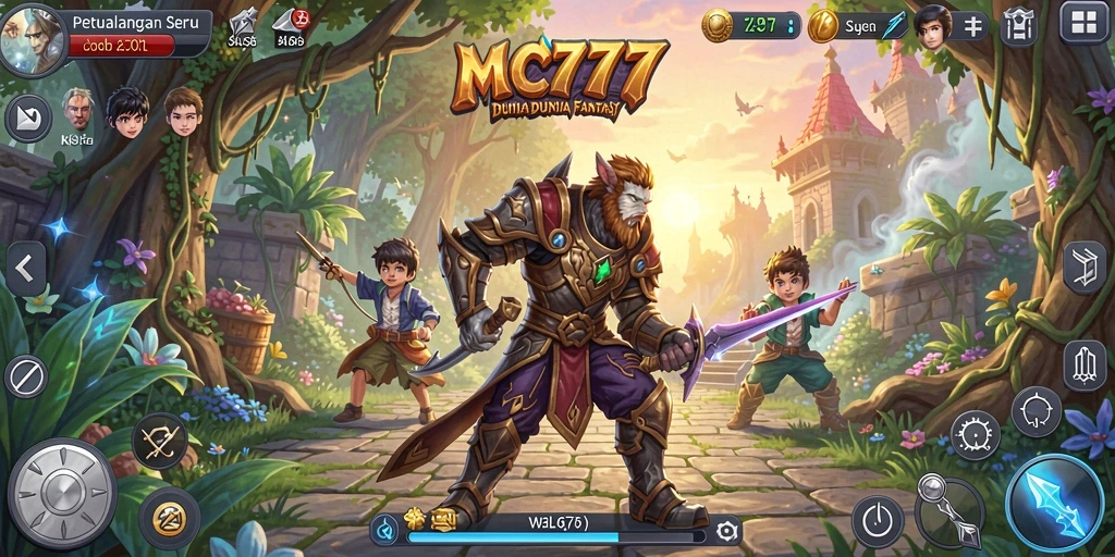 Tampilan gameplay petualangan menakjubkan di MC777 dengan karakter dan lingkungan yang mendetail.