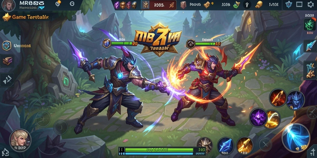 Screenshot gameplay <strong>MR888</strong> menampilkan aksi seru dalam pertarungan MOBA.
