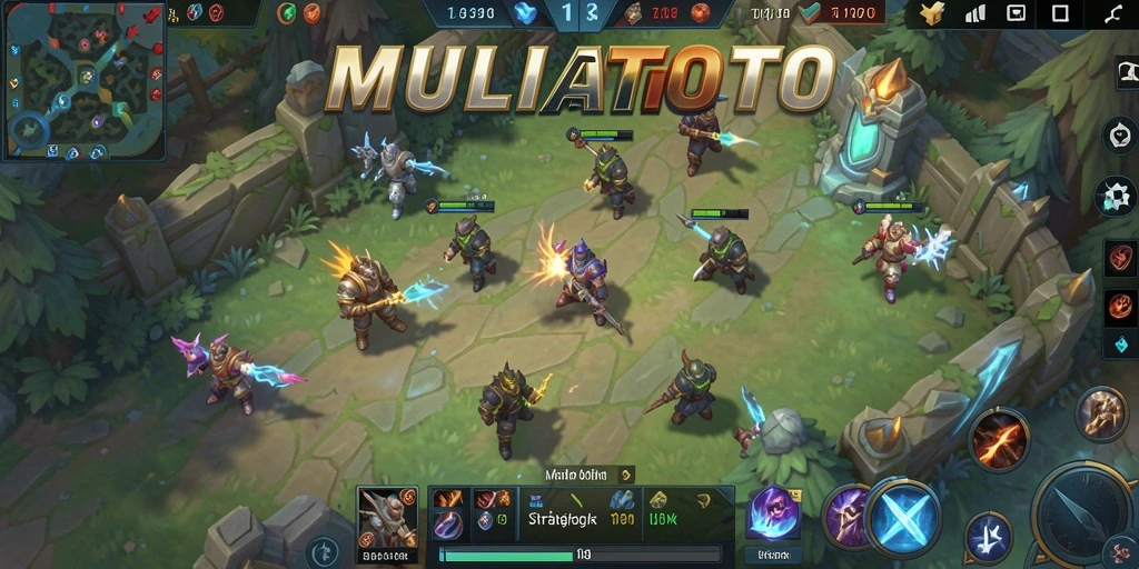 Tampilan gameplay seru MULIATOTO dengan karakter beraksi di arena pertarungan.