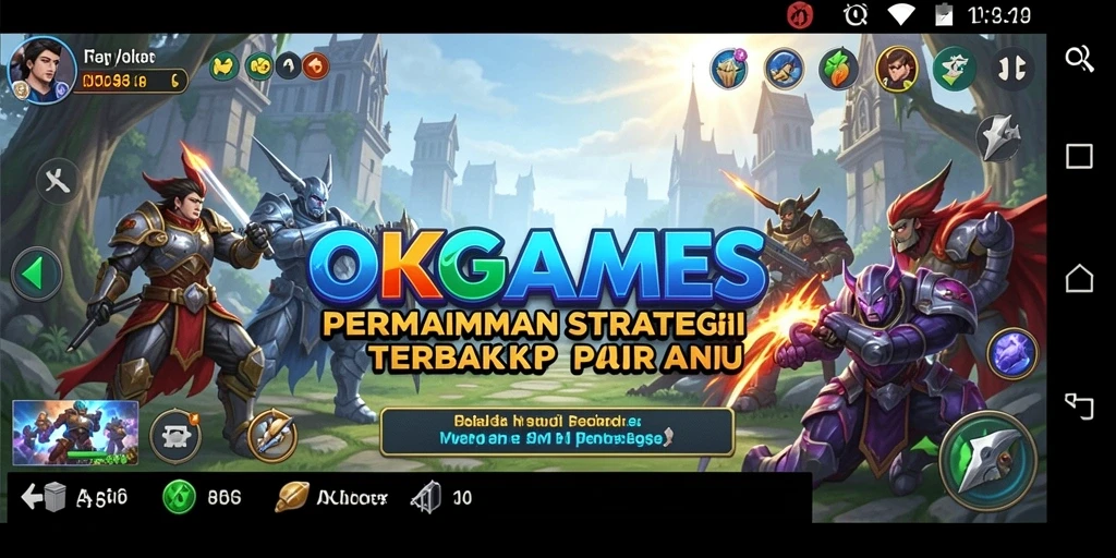 Tampilan menarik dari gameplay strategi OKGAMES yang seru.