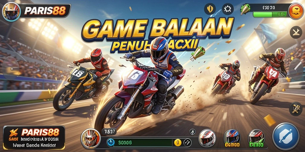 Tangkapan layar gameplay PARIS88 dengan balapan yang intens.