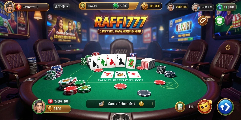 Screenshot gameplay RAFFI777 menampilkan suasana Poker yang menegangkan.